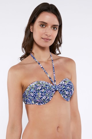 Haut de maillot coques - Bleu marine et blanc