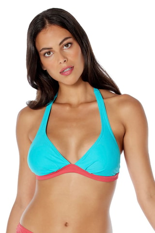 Haut de maillot Turquoise et saumon