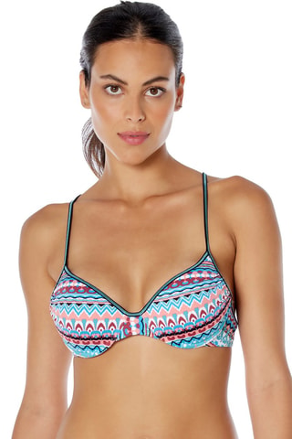 Haut de maillot Bleu et rose