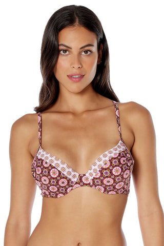 Haut de maillot Marron et rose