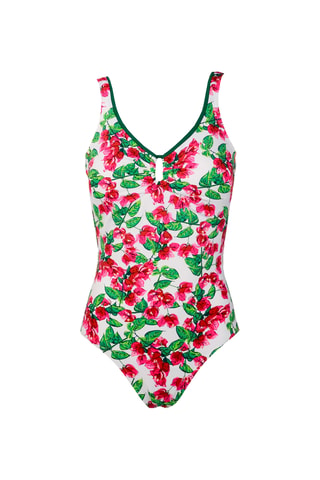 Maillot 1 pièce - Fuchsia et vert
