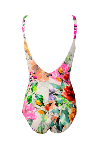 Maillot 1 pièce - Blanc et fuchsia
