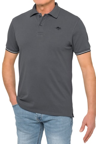 Polo regular - Cinzento - Cinzento e preto