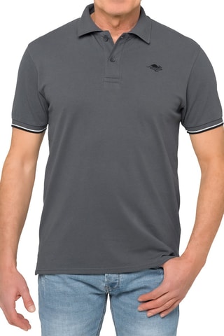 Polo regular - Cinzento - Cinzento e preto