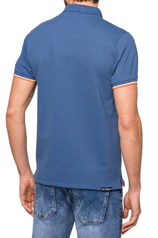 Polo Lizard - Azul - Branco, azul e laranja