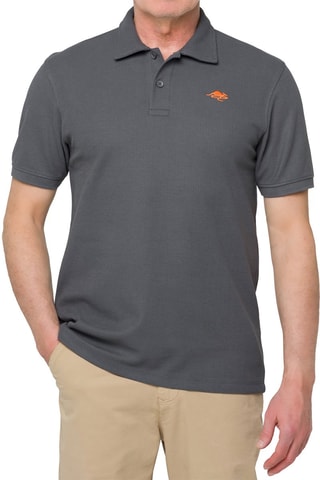 Polo regular - Cinzento - Cinzento e laranja