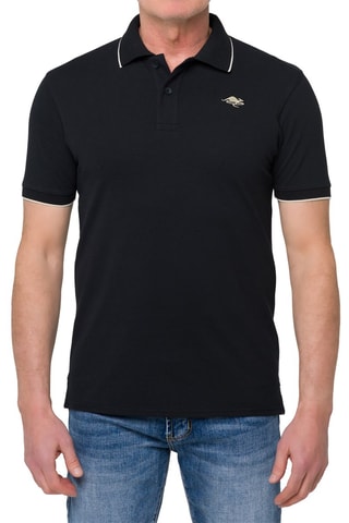 Polo regular - Preto - Preto e bege