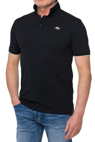 Polo regular - Preto - Preto e bege