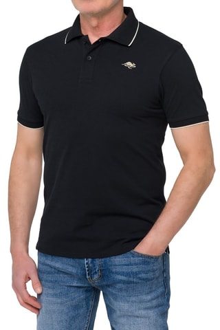 Polo regular - Preto - Preto e bege
