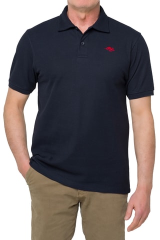 Polo regular Kitami - Azul-marinho e vermelho