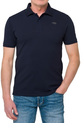 Polo regular Stoney - Azul-marinho e preto
