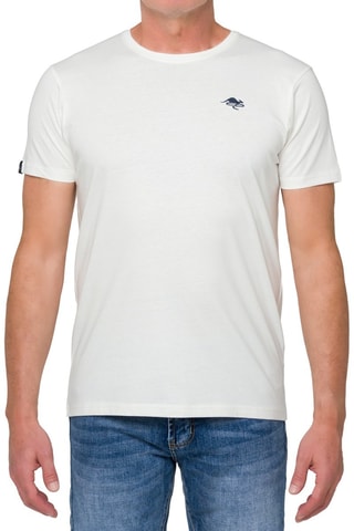 T-shirt regular - Branco - Branco e azul