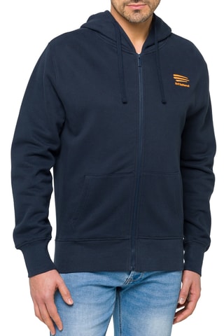 Sweat regular com capuz Waisai - Azul-marinho e laranja