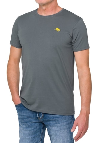 T-shirt regular - Cinzento - Amarelo e cinzento