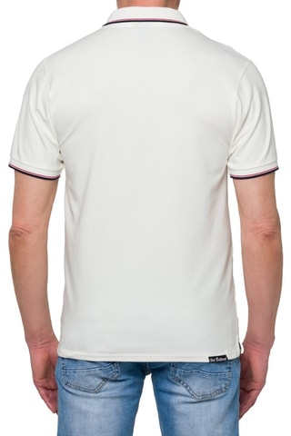 Polo regular - Branco - Branco e azul-marinho