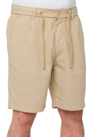 Bermudas regular em linho Sandbar - Camel