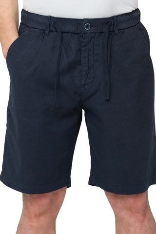 Bermudas regular em linho Sandbar - Azul-marinho