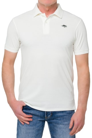 Polo regular Stoney - Branco e caqui