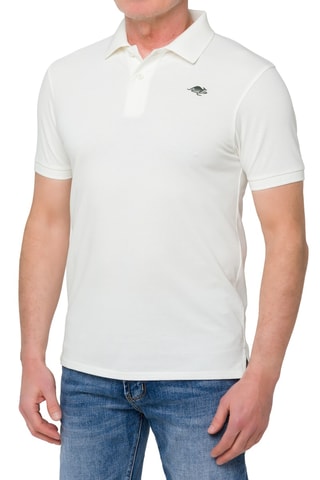 Polo regular Stoney - Branco e caqui