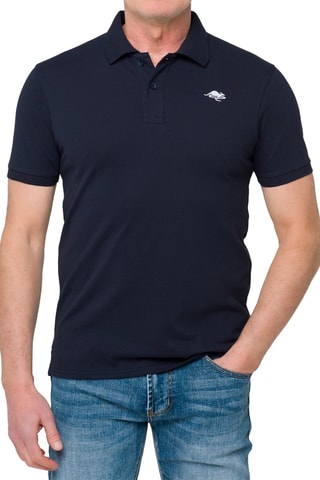 Polo regular - Azul-marinho - Azul-marinho e branco