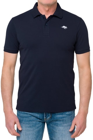 Polo regular - Azul-marinho - Azul-marinho e branco