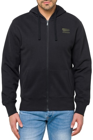 Sweat regular com capuz Waisai - Caqui e preto
