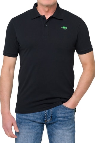 Polo regular - Preto - Preto e verde