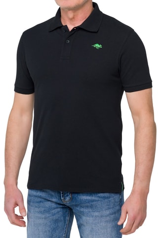 Polo regular - Preto - Preto e verde