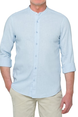 Camisa regular em linho Tongareva - Azul-claro