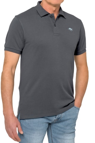 Polo regular Stoney - Azul e cinzento