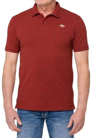 Polo regular - Bordô - Bordô e bege