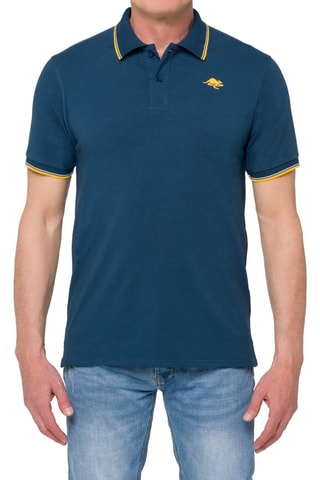 Polo regular - Índigo - Azul e amarelo