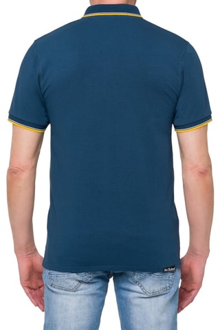 Polo regular - Índigo - Azul e amarelo