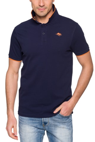 Polo regular Mareeba - Azul-marinho e laranja