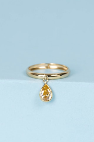 ##Bague Médaillon Orange - Or jaune