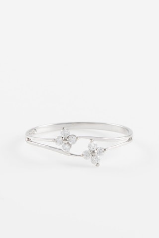 ##Bague Rencontre Florale - 
Or blanc
