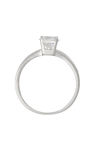 ##Bague Solitaire Accompagné Or blanc