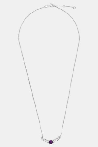 ##Collier Anastasia - Or blanc et améthyste