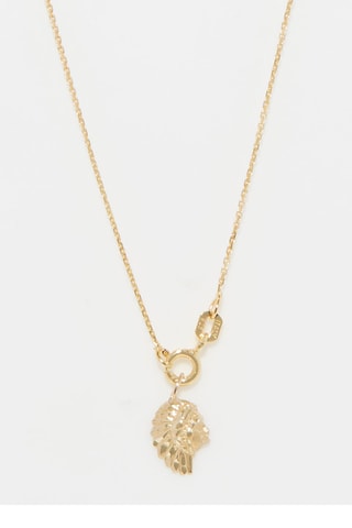 ##Pendentif Indien Plume - Or jaune