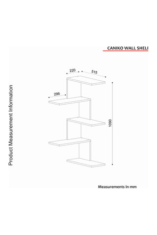 Etagère murale 4 niveaux Caniko - 51,5 x 109 x 29,6 cm