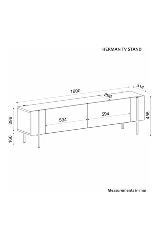 Meuble TV 2 abattants Herman - Imitation chêne