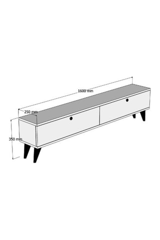 Meuble TV 2 abattants Paris - 160 x 40 x 25 cm