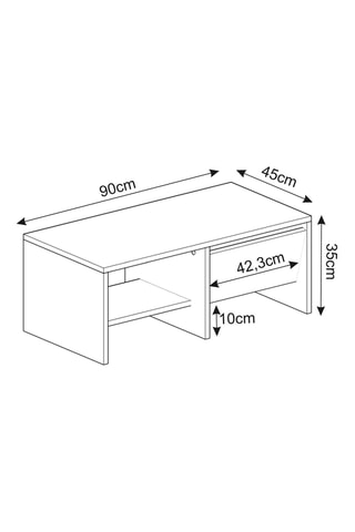Table basse 1 porte Laris - 90 x 45 x 35 cm