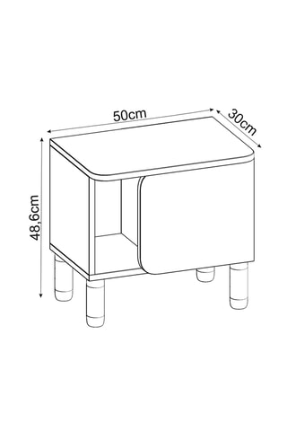 Table d'apoint - 50 x 48,6 x 30 cm