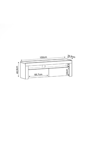 Meuble TV 2 tiroirs - 150 x 46,8 x 36,8 cm