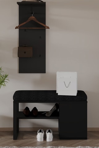 Banc-coffre et porte-manteau