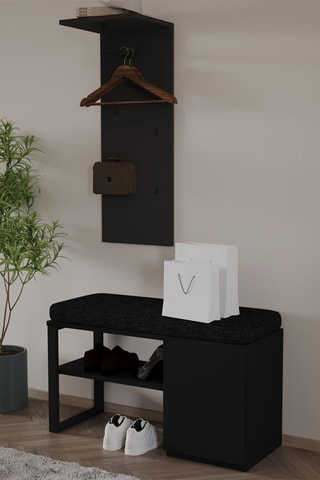 Banc-coffre et porte-manteau