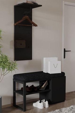 Banc-coffre et porte-manteau