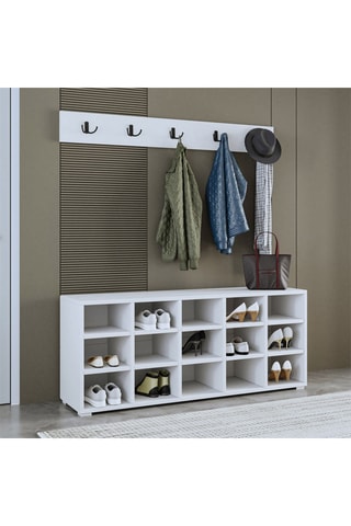 Meuble à chaussures et porte-manteau
