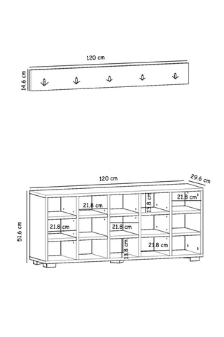 Meuble à chaussures et porte-manteau